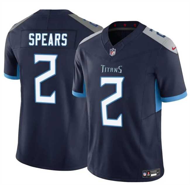 Mens Tennessee Titans #2 Tyjae Spears Navy 2024 F.U.S.E. Vapor Limited Stitched Jersey->tennessee titans->NFL Jersey